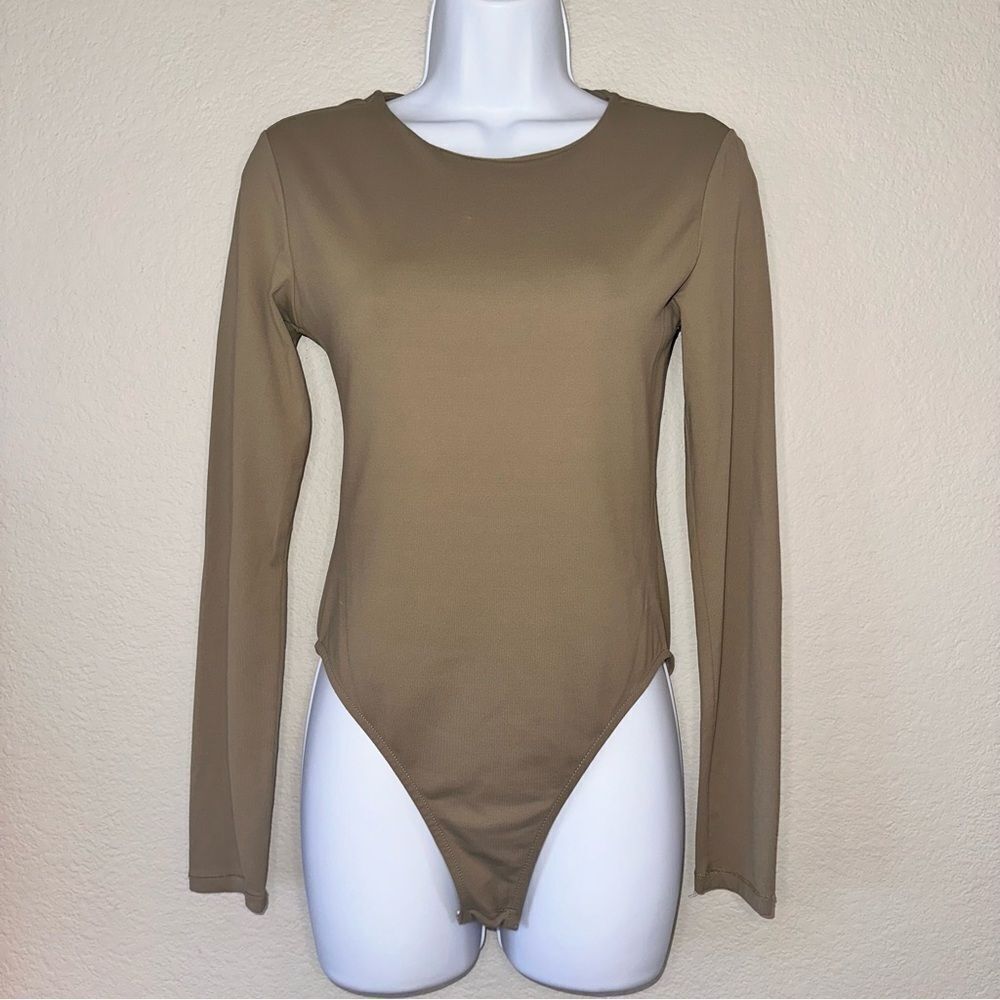 Zara Beige Long Sleeve Body Suit